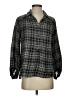 Max Studio Plaid Gray 3/4 Sleeve Button-Down Shirt Size S - photo 1