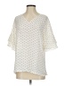Ann Taylor LOFT 100% Polyester Polka Dots Ivory 3/4 Sleeve Blouse Size S - photo 1
