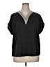 Chigant Black Short Sleeve Blouse Size XL - photo 1