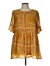 Hayden 100% Polyester Gold Yellow Short Sleeve Blouse Size L - photo 1