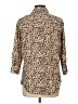 Cathy Animal Print Brown 3/4 Sleeve Button-Down Shirt Size L - photo 2