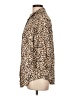 Cathy Animal Print Brown 3/4 Sleeve Button-Down Shirt Size L - photo 5