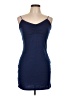 Therapy Solid Blue Casual Dress Size L - photo 1