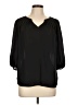 Ezra 100% Polyester Black 3/4 Sleeve Blouse Size L - photo 1