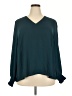 Worthington 100% Polyester Teal Long Sleeve Blouse Size 2X - photo 1