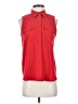 Ann Taylor Red Sleeveless Button-Down Shirt Size S - photo 1
