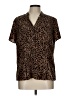 212 Collection Animal Print Brown Short Sleeve Blouse Size L - photo 1