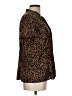 212 Collection Animal Print Brown Short Sleeve Blouse Size L - photo 4
