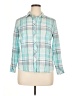 Talbots 100% Cotton Plaid Teal Long Sleeve Button-Down Shirt Size XL (petite) - photo 1