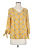 West Kei 100% Polyester Yellow 3/4 Sleeve Blouse Size S - photo 1