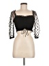 O. Vianca Black 3/4 Sleeve Top Size M - photo 1
