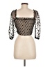 O. Vianca Black 3/4 Sleeve Top Size M - photo 2
