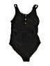 Assorted Brands Solid Black One Piece Swimsuit Size L - photo 1