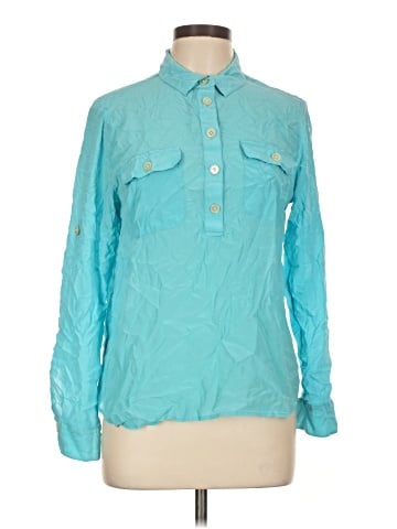 Banana Republic Long Sleeve Silk Top (view 1)