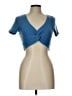 Hey Babe Blue Short Sleeve Top Size L - photo 1