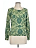Neiman Marcus Paisley Green Silk Pullover Sweater Size L - photo 1