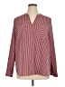 CAbi 100% Polyester Stripes Burgundy Long Sleeve Blouse Size XL - photo 1