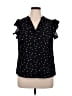 Shein Curve 100% Polyester Polka Dots Black Sleeveless Blouse Size 0X - photo 1