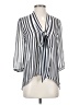 Pins and Needles 100% Polyester Stripes Silver 3/4 Sleeve Blouse Size S - photo 1