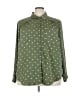 Torrid 100% Polyester Polka Dots Green Long Sleeve Blouse Size 3X Plus (3) - photo 1