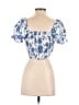 Salanta 100% Polyester Blue Short Sleeve Blouse Size 6 - photo 2