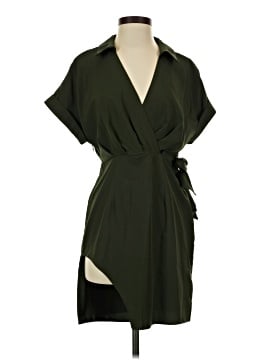 green emerald velvet dress SHEIN VCAY Polka Dot Print Belted Wrap Dress, M1511879, Army Green, S : Buy  Online at Best Price in KSA main image 0