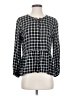 Rails Checkered-gingham Black Long Sleeve Blouse Size XS - photo 1