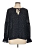 Ann Taylor LOFT 100% Polyester Polka Dots Black Long Sleeve Blouse Size L - photo 1