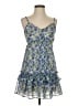 River Island 100% Polyester Paisley Blue Cocktail Dress Size S - photo 1