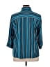 Covington Stripes Teal Blue Long Sleeve Blouse Size 16 - photo 2