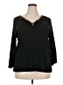 Rafaella 100% Cotton Black 3/4 Sleeve Top Size 2X - photo 1