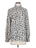 T Tahari 100% Polyester Animal Print Silver Long Sleeve Blouse Size S - photo 1