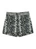 Bebe Paisley Silver Black Shorts Size 6 - photo 1