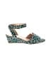J.Crew Paisley Green Sandals Size 7 - photo 1