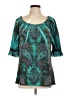 B.l.e.u. 100% Polyester Teal 3/4 Sleeve Blouse Size L - photo 1