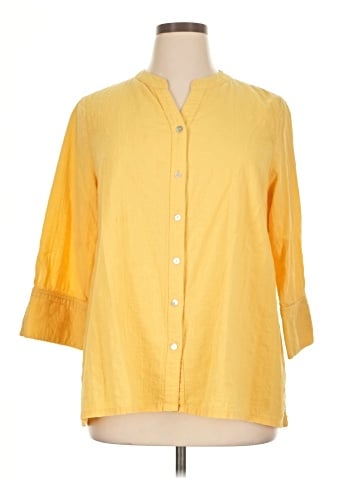 MULTIPLES 3/4 Sleeve Button-Down Shirt (view 1)