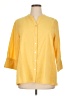 MULTIPLES Color Block Yellow 3/4 Sleeve Button-Down Shirt Size XL (estimated) - photo 1