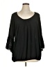 Eyeshadow 100% Polyester Black 3/4 Sleeve Blouse Size 1X - photo 1