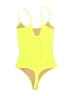 ALIX Solid Yellow One Piece Swimsuit Size XS - photo 2