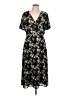Downeast 100% Polyester Floral Black Casual Dress Size L - photo 1