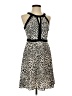 Elle 100% Polyester Animal Print Ivory Cocktail Dress Size 4 - photo 1