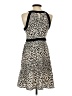 Elle 100% Polyester Animal Print Ivory Cocktail Dress Size 4 - photo 2