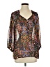 Bellatrix 100% Polyester Black 3/4 Sleeve Blouse Size S - photo 1