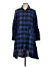 Unbranded 100% Polyester Plaid Blue Casual Dress Size L - photo 1