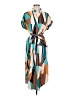 Shein Print Teal Casual Dress Size 6 - photo 1