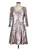 Eliza J 100% Polyester Metallic Silver Cocktail Dress Size 12 - photo 1