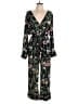 BCBGMAXAZRIA 100% Polyester Floral Black Green Jumpsuit Size L - photo 1