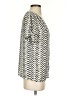 Collective Concepts 100% Polyester Chevron-herringbone White Silver Short Sleeve Blouse Size S - photo 4