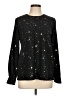 Madison 100% Polyester Stars Black Long Sleeve Blouse Size L - photo 1