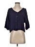 ABLE 100% Viscose Solid Blue 3/4 Sleeve Blouse Size S - photo 1
